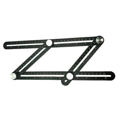 #ad Multi Angle Measuring Ruler Aluminum Alloy Six Folding Floor Tile Locator $0.99