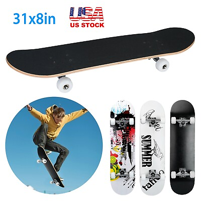 #ad Skateboards for Beginners Kid Girl Youths 31x8 Inch Complete Cruiser Skate board $42.64