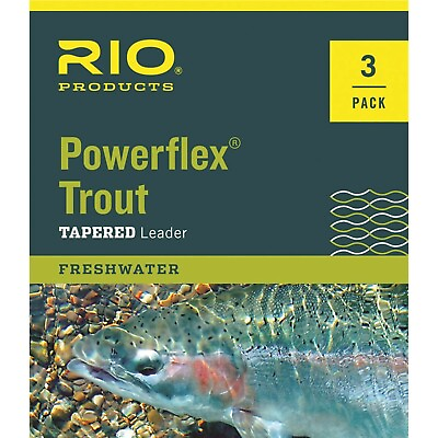 #ad RIO Powerflex Trout Fly Leader 3pk 7.5ft 9ft 12ft All WTs Pls Read Description $11.69