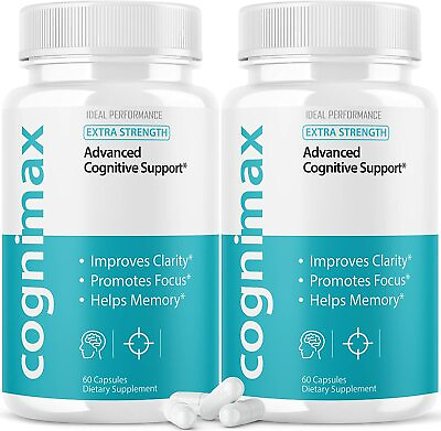 Cognimax Nootropic Brain Pills Supplement for Cognitive Support 120 Cap 2 Pack $39.95