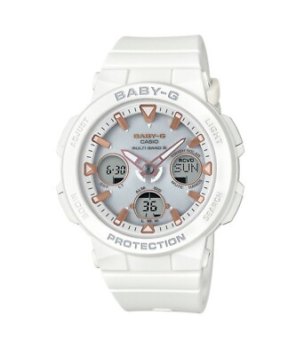 Casio Watch Baby G BEACH TRAVELER Radio Solar BGA 2500 7AJF Women#x27;s White NEW $131.99