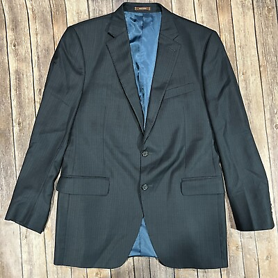 Peter Millar 100% Wool Sport Coat Blazer Mens 42T Dark Blue Golf Suit Jacket $79.95