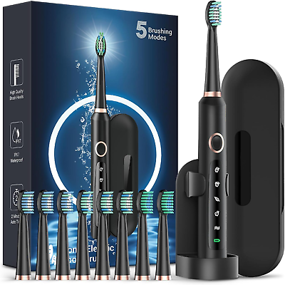 #ad Sonic Electric Toothbrush for Adults Rechargeable Electric toothbrush with 8 B $32.95