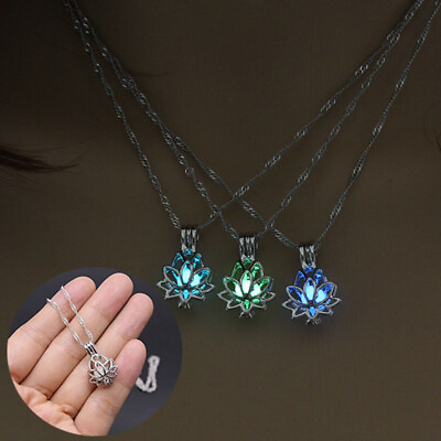 #ad Luminous Buddhism Prayer Pendant Women For Necklace Shaped Lotus Jewelry Flower $6.36