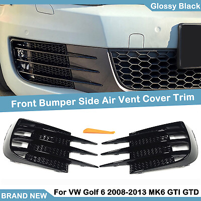 #ad Front Fog Light Grill Cover Kit For VW Golf 6 2008 09 13 MK6 Volkswagen GTI GTD $36.10