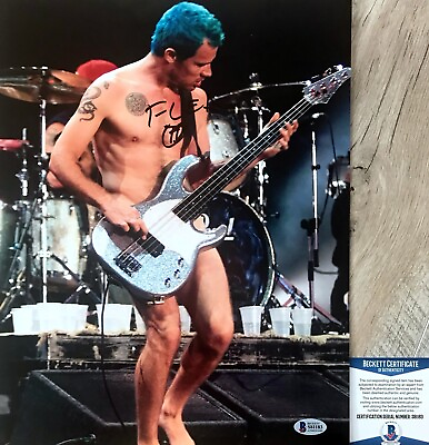 #ad CALIFORNIACATION Flea Signed RED HOT CHILI PEPPERS Live 11x14 Photo #1 Beckett $245.00