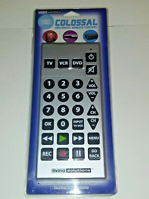 #ad Universal Remote XL Colossal for Gray Easy to Find Hard to Lose Handy TV DVD VCR $21.34
