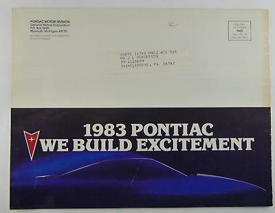 #ad GM Pontiac Phoenix 1983 Sales Brochure Firebird Hatchback Touring Pamphlet $8.54