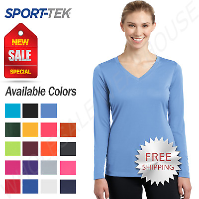 Sport Tek Womens Long Sleeve Dri Fit PosiCharge Workout XS 4XL T Shirt LST353LS $11.32