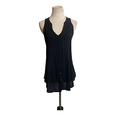 #ad Merona black sleeveless button blouse size m $24.15