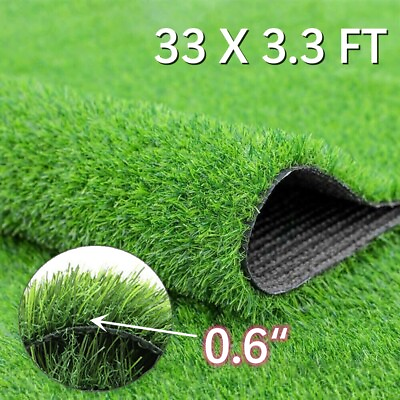 #ad 33x3.3ftOutdoor Lawn Turf Artificial Grass Mat Carpet Fake Landscape Custom Size $52.59