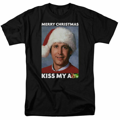 #ad Clark Griswold Merry Kiss My Ass T Shirt Licensed Christmas Movie Tee Black $17.49