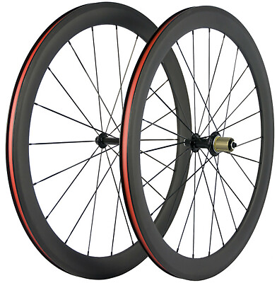 #ad 700C 50mm 25mm U Shape Clincher Carbon Wheels Road Bike Cycle Bicycle Wheelset $320.00