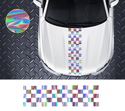 NEO Hologram Hood Stripe Decal Vinyl Sticker Racing Sport Style Universal AHM J $30.00