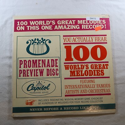 #ad Various Artists 100 World#x27;S Great Melodies LP Vinyl Record Album $6.84
