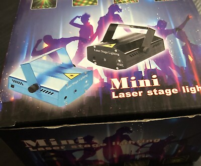 #ad 2 Pieces Mini LED Laser Stage Lighting Holographic Laser Star Projector NEW $15.00
