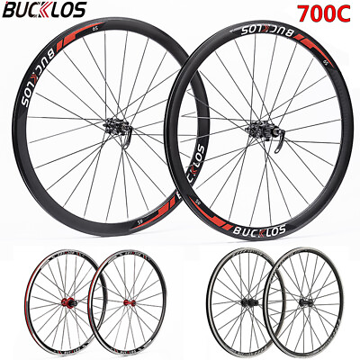 #ad BUCKLOS Road Bike Wheelset 700C Clincher Front Rear Wheels Rim​ fi Shimano 7 11S $126.99