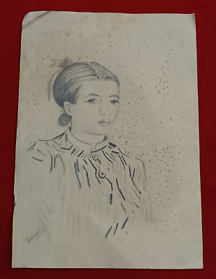 #ad VINCENT VAN GOGH Drawing On Paper handmade Signed And Stamped Vtg Art $99.00