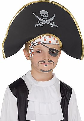 #ad #ad Kids Pirate Hat Black Skull Crossbones Costume Halloween Unisex Girls Boys Child $12.99