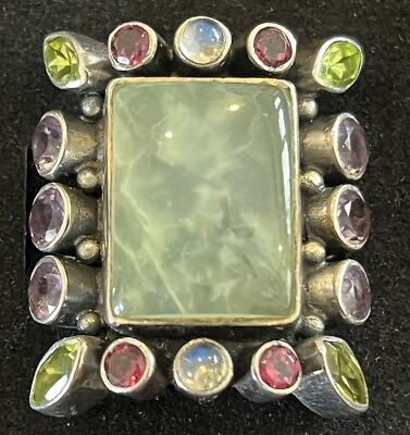 Nicky Butler 925 S. Silver Garnet Moonstone Ring Size 8 W Multiple Other Stones $74.95