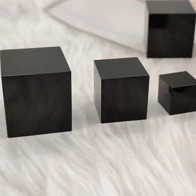 #ad 1pc 3*3cm Natural Crystal Black Obsidian Quartz Cube Reiki Healing Crystal $9.77