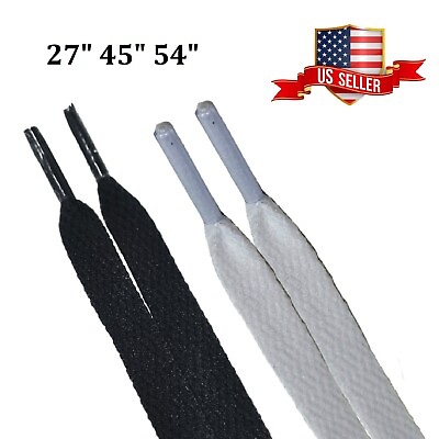 #ad Flat Shoelaces Sport Shoe String Athletic Sneaker Boot Lace White Black 27 45 54 $4.25