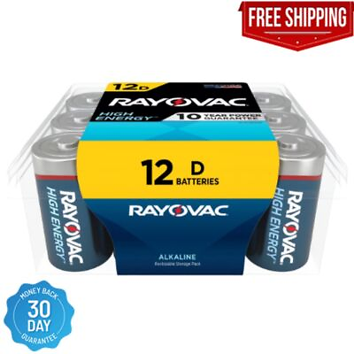 #ad Rayovac High Energy D Batteries 12 Pack Alkaline D Cell Batteries $12.19