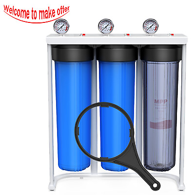 #ad 3 Stage Big Blue 20quot; Whole House Water Filter System CarbonSediment Filters $259.99