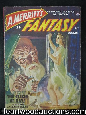 #ad A. Merritt#x27;s Fantasy Oct 1950 Saunders Cvr Virgil Finlay G.A. England $30.00