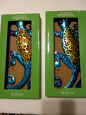 #ad Enchanted Garden Gecko Wall Art SET OF TWO Ships from U.S.A. $22.99