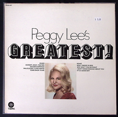 #ad PEGGY LEE#x27;S GREATEST CAPITOL RECORDS LP 136 74W $26.39