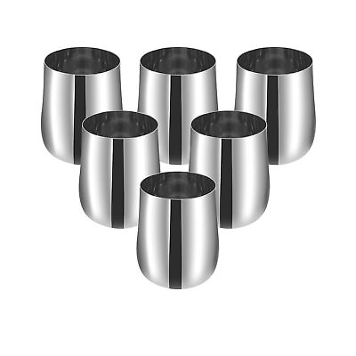 #ad Stainless Steel Mirror Polish Glass Set Of 6 C $57.13