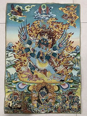 36quot; Tibet Tibetan Cloth Silk Buddhism Vajrakila Buddha Tangka Thangka Mural 123 $10.84
