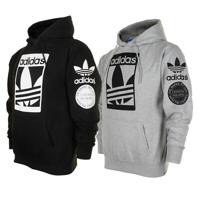 Adidas Men#x27;s Original Trefoil Street Graphic Front Pocket Active Pullover Hoodie #ad $50.88