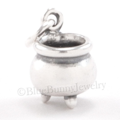 #ad CAULDRON Charm Witch Pendant Kettle 925 Sterling Silver Halloween WITCHS BREW 3D $19.99