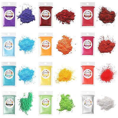 #ad 12 Colors Mica Powder Pigments Soap Dye for Soap Coloring Soap Making Color... $12.68