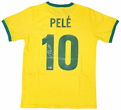 #ad Pele Signed Brazil National Home Team Soccer Jersey #10 Beckett COA $1499.99