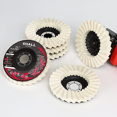 #ad SHALL 4 1 2quot; Wool Polishing Discs Finishing Wheel Buffing Padsfor Angle Grinder $16.12