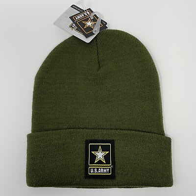 #ad US Army Winter Hat Beanie Green One Size $15.00