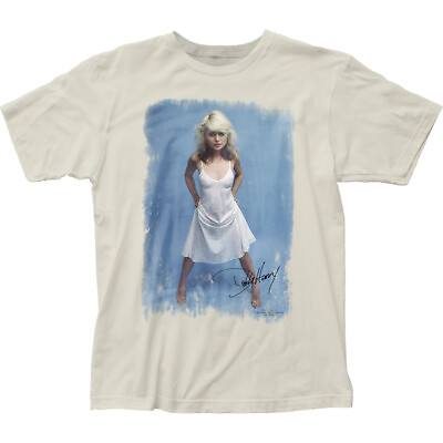 #ad Blondie White Dress T Shirt Mens Licensed Rock N Roll Band Tee New Vintage White $17.49