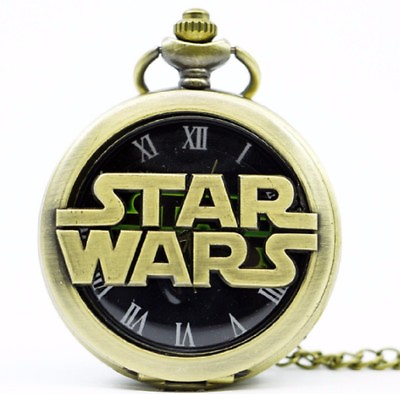 #ad Star Wars Movie Title Bronze Finish Pendant Pocket Watch $13.99