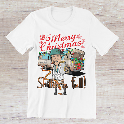 #ad Clark Griswold Merry Christmas THE SHITTER#x27;S FULL T Shirt Ring Spun Cotton Tees $18.95