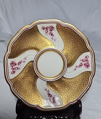 #ad 1930#x27;s Vintage Seltmann Weiden Germany Hand Painted Gold Saucer With Flowers $7.99