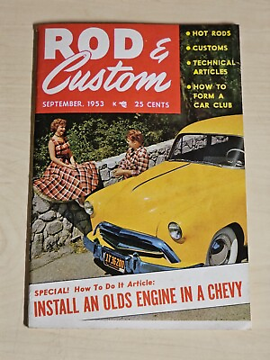 Rod amp; Custom Magazine September 1953 Install An Olds Engine In A Chevy $14.99