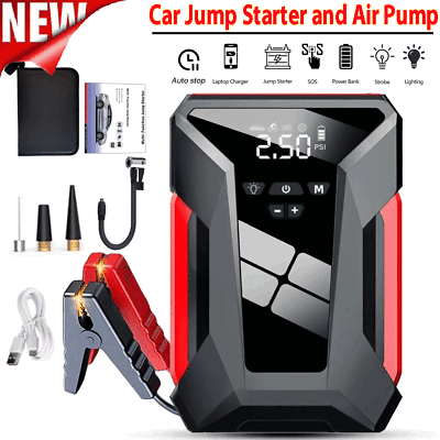 Jump Starter with Air Compressor 39800mah Car Jump Starter 150 PSI Tire Inflator $47.99