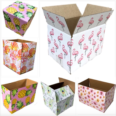 #ad 25 Designer Boxes corrugated custom printed Cardboard Box Shipping Cartons Gift $23.95