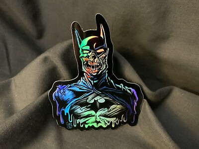 #ad Zombie Batman Vinyl Sticker 3.5” Holographic Joker DCeased DC Dead Dark 1 Artist $3.96