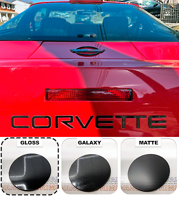 #ad Gloss Black FRONT amp; REAR Plastic Raised Letter Inserts fits Corvette C4 1991 96 $19.89