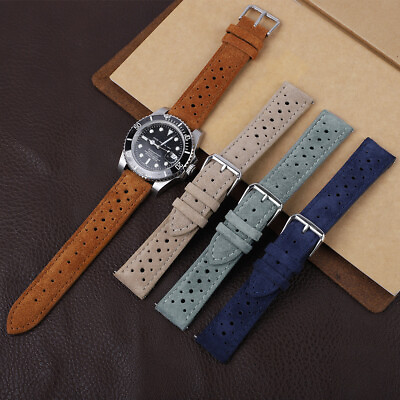 #ad Suede Leather Watch Strap Band Rally Racing Watch Band 18mm 19mm 20mm 22mm 24mm $15.99