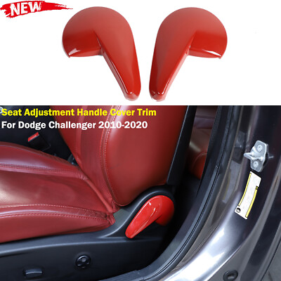 #ad Red Adjustment Seat Handle Switch Cover Trim For Dodge Challenger 2010 2020 2PCS $18.12